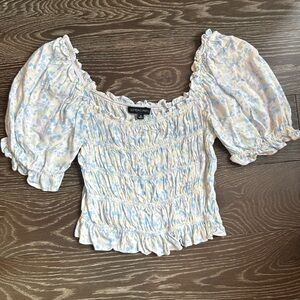 Smocked Puff Sleeve Top size M